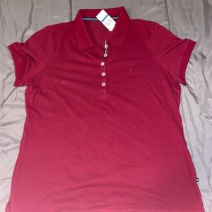 Nautica collared shirt size XL color red